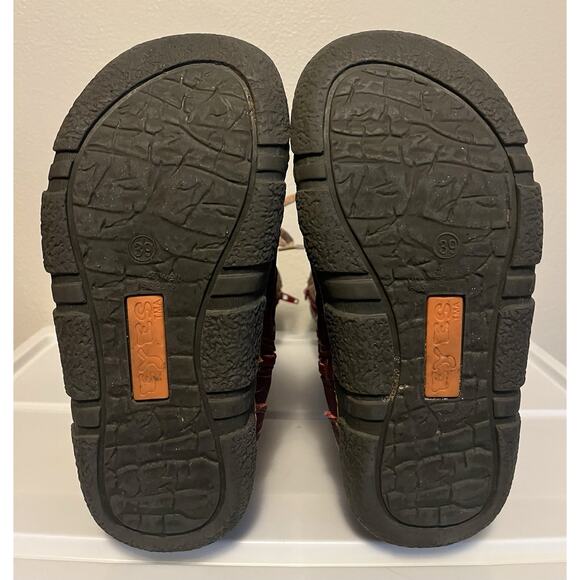 TMA EYES German Women’s Red Leather Boots Lace Up Zipper Faux Fur Size 8 US - Picture 13 of 13